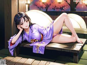 A woman sitting on top of a wooden bench.
