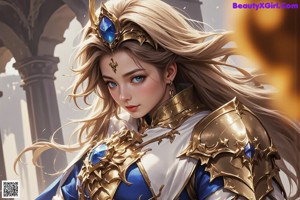 a nude anime girl with a sword in her hand