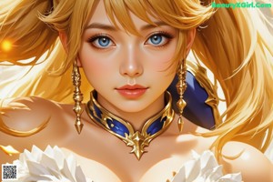 a nude anime girl with a sword in her hand