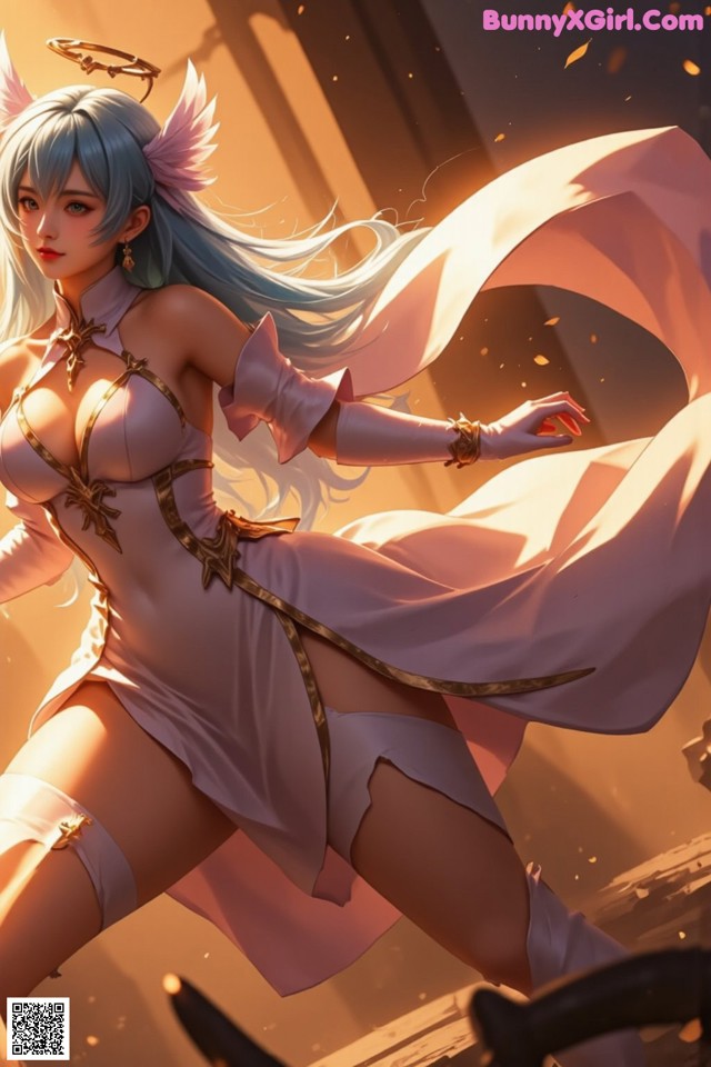 Hentai - Captivating Grace of the Cosmic Maiden Set.1 20250124 Part 12 No.ad834c Anime girl in a white dress with angel wings.