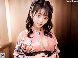 A woman in a kimono posing for a picture.